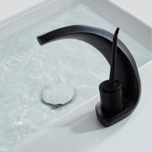 Charger l'image dans la galerie, black modern curved faucet for bathroom remodel project