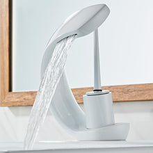 Charger l'image dans la galerie, White modern curved bathroom faucet