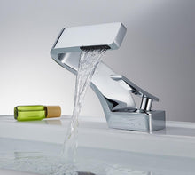 Load image into Gallery viewer, chrome modern curved basin faucet for master bathrooms
