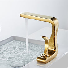 Charger l'image dans la galerie, Valencia modern gold finish curved basin bathroom faucet