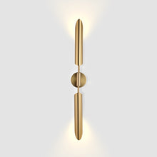 Cargar imagen en el visor de la galería, Ultra Modern Narrow Brass Wall Sconce Back Lighting