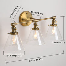 Load image into Gallery viewer, Three-Bulb Finley Vintage Wall Sconce