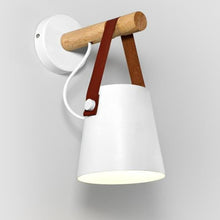 Load image into Gallery viewer, white Wooden nordic hanging wall lamp