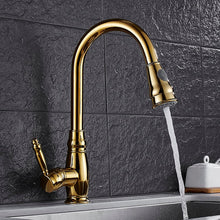 Charger l'image dans la galerie, Retractable kitchen faucet in gold