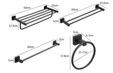 Charger l'image dans la galerie, Ensemble de quincaillerie de salle de bain en acier inoxydable noir