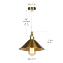 Load image into Gallery viewer, Vintage Brass Pendant Light