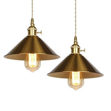 Load image into Gallery viewer, Vintage Brass Pendant Light