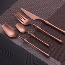 Charger l'image dans la galerie, rose gold modern dinner party silverware set