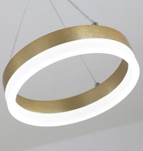 Load image into Gallery viewer, Close Up of Brushed Gold LED Hanging Ring Light