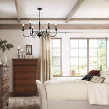 Charger l'image dans la galerie, Six Light Chandelier for Bedroom Lighting