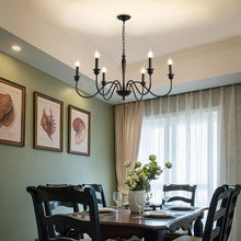 Charger l'image dans la galerie, Six Light Rustic Chandelier in Black