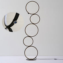 Load image into Gallery viewer, Black Stacked Five Circles Accent floor lamp