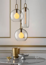 Load image into Gallery viewer, Modern Brass and Glass Clear Glass Hanging Pendant Lighting
