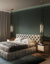 Load image into Gallery viewer, Oblong Pendant Lights, modern brass and glass hanging  lights