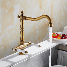 Load image into Gallery viewer, Vintage Brass Two-Handle Faucet