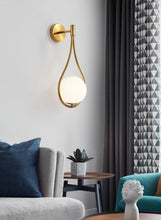 Load image into Gallery viewer, Brass Glass Globe Wall Light