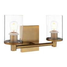 Load image into Gallery viewer, Brass Vintage Industrial Two-Bulb Wall Sconce