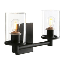 Load image into Gallery viewer, Black Vintage Industrial Two-Bulb Wall Sconce