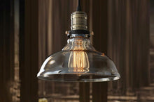 Load image into Gallery viewer, Vintage clear glass hanging industrial pendant