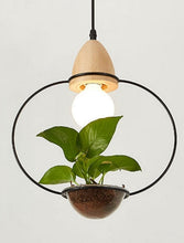 Load image into Gallery viewer, Wood Accent Planter Pendant Lights