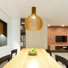 Load image into Gallery viewer, Large oriental wood pendant light