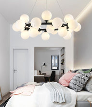 Load image into Gallery viewer, Black Modern Glass Globe Chandelier