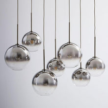 Load image into Gallery viewer, silver clear glass pendant lights

