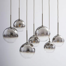 Load image into Gallery viewer, silver clear glass pendant lights