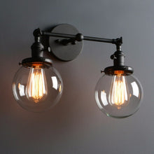 Load image into Gallery viewer, Two-Bulb Radley Glass Globe Wall Sconce