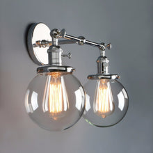 Load image into Gallery viewer, Two-Bulb Radley Glass Globe Wall Sconce