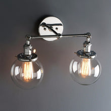 Load image into Gallery viewer, Vintage Chrome Farmhouse Wall Lamps