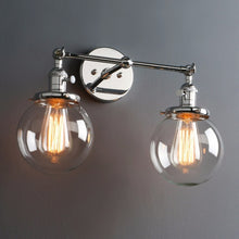 Load image into Gallery viewer, Two-Bulb Radley Glass Globe Wall Sconce

