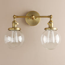 Load image into Gallery viewer, Two-Bulb Radley Glass Globe Wall Sconce