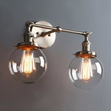 Load image into Gallery viewer, Two-Bulb Radley Glass Globe Wall Sconce