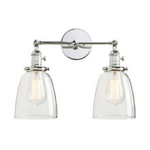 Load image into Gallery viewer, Chrome Vintage Two-Bulb Wall Sconce
