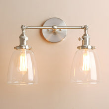 Load image into Gallery viewer, Vintage Farmhouse Brushed Nickel Wall Light