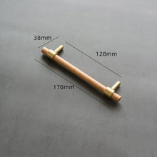 Load image into Gallery viewer, 128mm beech wood cabinet handle