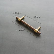 Load image into Gallery viewer, 96mm walnut wood cabinet handle