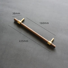 Load image into Gallery viewer, 160mm walnut wood cabinet handle