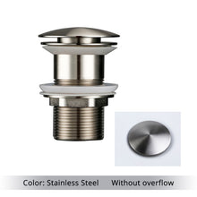Load image into Gallery viewer, Stainless Steel Polished Brass Bathroom Sink Drains without overflow
