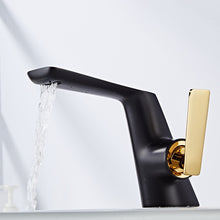 Charger l'image dans la galerie, single handle black and gold bathroom faucet