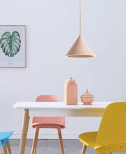 Cargar imagen en el visor de la galería, pink modern geometric pendant light fixture