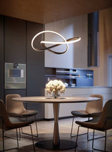Charger l'image dans la galerie, Modern Curved LED Ribbon Chandelier in Black