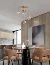 Cargar imagen en el visor de la galería, Henley - Lámpara de araña moderna con forma de globo de cristal