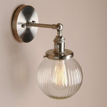 Load image into Gallery viewer, Vintage farmhouse glass globe wall sconce