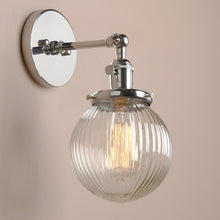 Load image into Gallery viewer, Chrome finish vintage farmhouse textured glass wall sconce