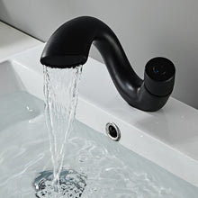Charger l'image dans la galerie, Matte black modern curved bathroom faucet
