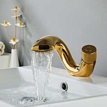Charger l'image dans la galerie, Gold curved bathroom faucet for bathrooms