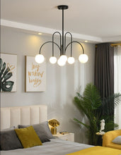 Charger l'image dans la galerie, Black Modern Multi-Bulb Chandelier