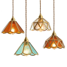 Load image into Gallery viewer, Vintage Stained Glass Pendant Lights